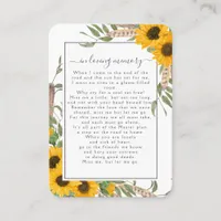 Sunflower Photo Funeral Memorial Poem Card