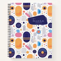 Retro Geometric Abstract Pat#7 Indigo ID1067 Notebook