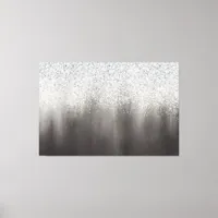 Abstract White And Gray Ombre Glitter Painting Canvas Print