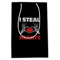 Steal Hearts Valentines Day Funny Skeleton Hand Medium Gift Bag