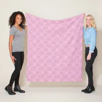 Pink and Black Spider and Spiderweb Fleece Blanket