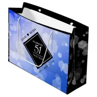 Elegant 51st Sapphire Wedding Anniversary Large Gift Bag