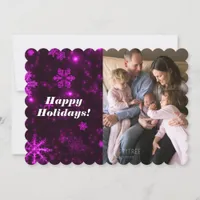 Snowflakes with Deep Purple Background Flat Card