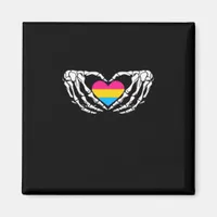 Pan Pride Skeleton Halloween Pan Goth Heart Magnet