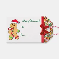 Merry Christmas Gingerbread Man Candy Sprinkles Gift Tags