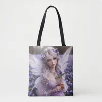 Beautiful February Fairy in Violets Tote Bag