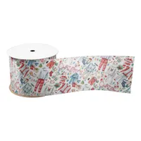 Christmas Pajamas Watercolor Pattern Ribbon