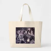 Vintage Mothers and Children Collage Large Tote Bag