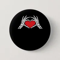 Skeleton Hands A Red Heart Classic Button