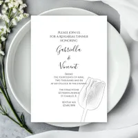 Tulip Sketch Wedding Rehearsal Dinner Invitation