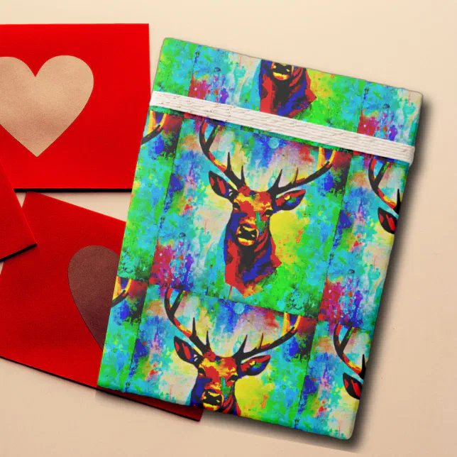 majestic deer - Proud stag Wrapping Paper