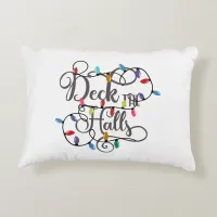 deck the halls holiday lights Christmas Decorative Pillow