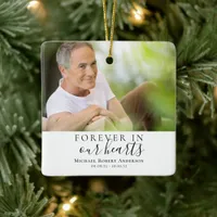 Forever in Our Hearts Photo Sympathy Memorial  Ceramic Ornament