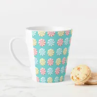 Colorful Christmas Candy Holiday Pattern Latte Mug