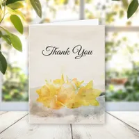 Yellow Daffodils Watercolor Funeral Sympathy Thank You Card