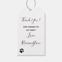 Black White Glitter Paw Print Gift Tags
