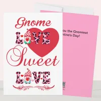 Gnome Love Sweet Love Valentines  Holiday Card