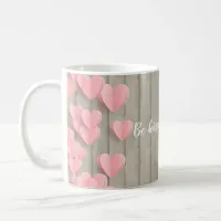 Pink Cute Hearts On A Barn Wood Motivational Coffee Mug