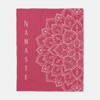 Viva Magenta & Pale Dogwood Namaste Mandala Fleece Blanket