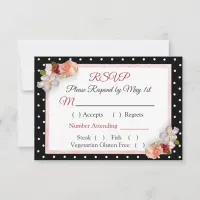 Burgundy Blush Pink Rose Gold Wedding RSVP card