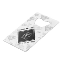 Elegant 60th Diamond Wedding Anniversary Credit Card Bottle Opener