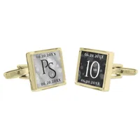 Elegant 10th Tin Wedding Anniversary Celebration Cufflinks