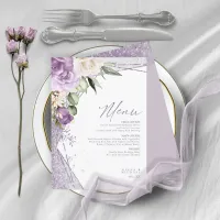 Floral Sparkles Wedding Menu1 Mauve ID889