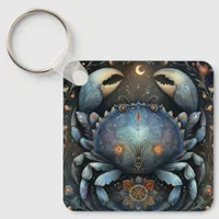 Cancer Crab Zodiac Astrology Celestial Birthday Keychain