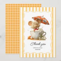 Cottagecore Mouse Teacup Baby Shower Thank You Card