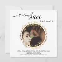 *~* PHOTO Gold Wreath Wedding Save The Date