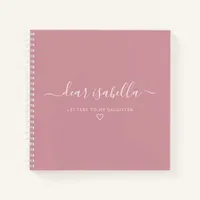Pink Letters to My Daughter Keepsake Memory Notebo Notebook