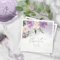 Floral Sparkles Sweet Sixteen Mauve ID912 Napkins