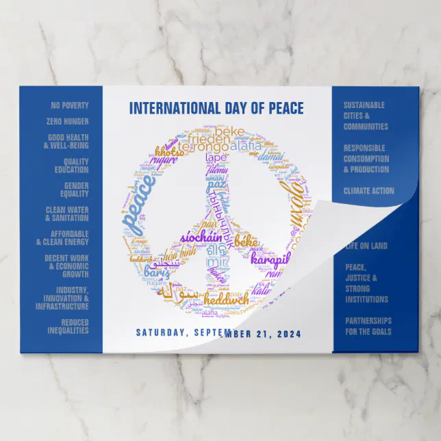 World Peace Day Peace Sign Word Cloud Paper Pad