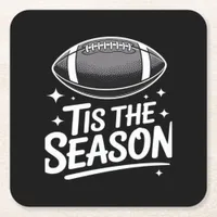 Game Day Support Football Square Paper Coaster