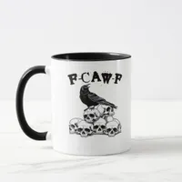 Halloween Skull. F Caw F Vintage Graphic Mug