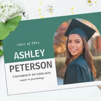 Color Block Teal Arch Photo Graduation Invitation