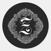 Elegant Goth Initial Z Sticker