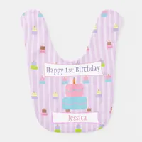 Happy First Birthday Personalized Bib
