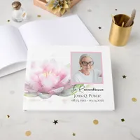 Pink Water Lily Celebration of Life Funeral Guest Book