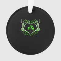 Skeleton Hand Heart Shamrock St Patricks Day Paddy Ornament