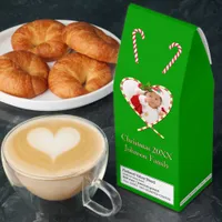 Candy Cane Heart Custom Photo Green Background Roasted Coffee