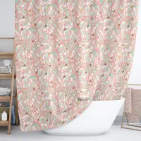 Ocean Beach Coral Branches with Seashells Shower Curtain