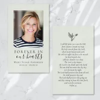 Forever in Our Hearts Photo Funeral Prayer Card