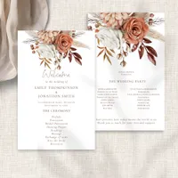 Boho Rustic Terracotta Florals Wedding Program