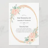 Pastel Blush Floral Geometric Wedding Program