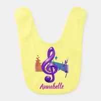 Musical Symbol Treble Clef  Sweet Chic Charming Baby Bib