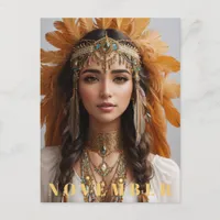 *~* NOVEMBER Golden Topaz  AP53 Boho Birthstone Postcard
