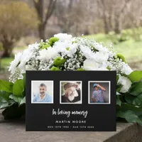 Memorial funeral loving memory black photo collage guest book