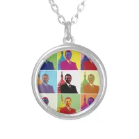 President Obama Pop Art Silver Plated Necklace