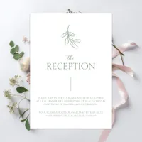 Formal Minimal Sage Green Wedding Reception Enclosure Card